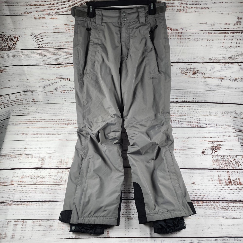 LL Bean Waterproof Insulated Snow Pants Women's XS Gray Ski Winter Nylon Outdoor